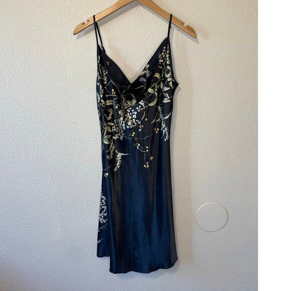 Whimsy Goth Boho Black Silky Floral Long Sleeve Bath Robe & Slip Mini Dress Sm - Picture 3 of 16